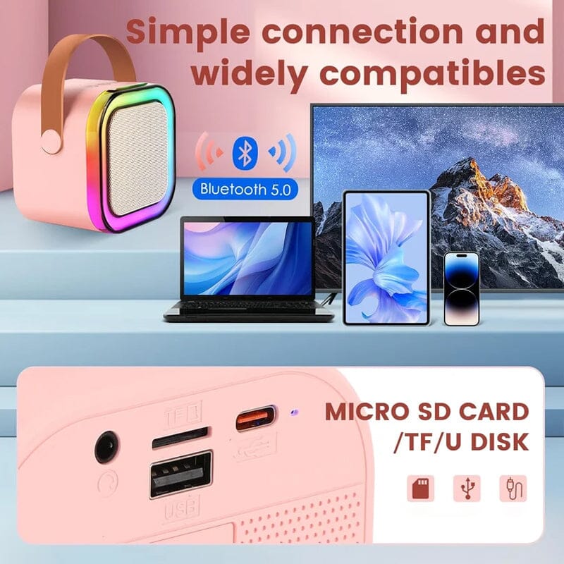 Mini Karaoke Machine with wireless microphones | Stornfield