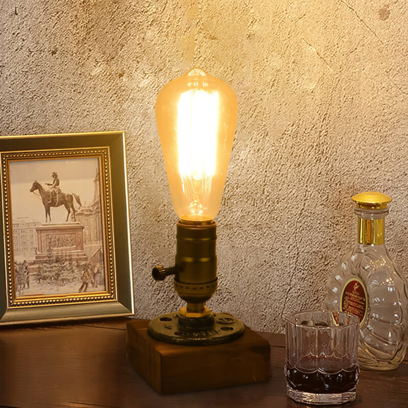 Stornfield | Industrial Vintage Iron 1-Light Bulb Table Lamp