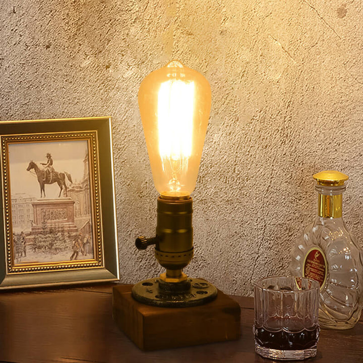 Stornfield | Industrial Vintage Iron 1-Light Bulb Table Lamp