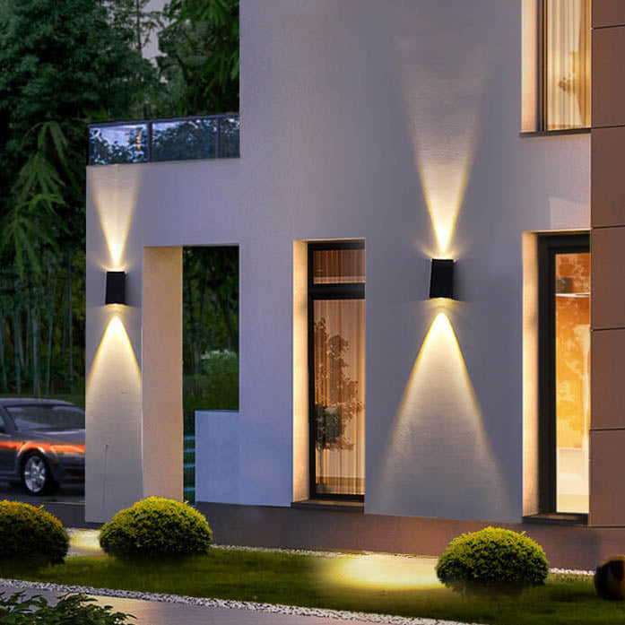 Simple Solar Trapezoid Outdoor Waterproof Up and Down Lights LED Wall Sconce Lamp | Stornfield