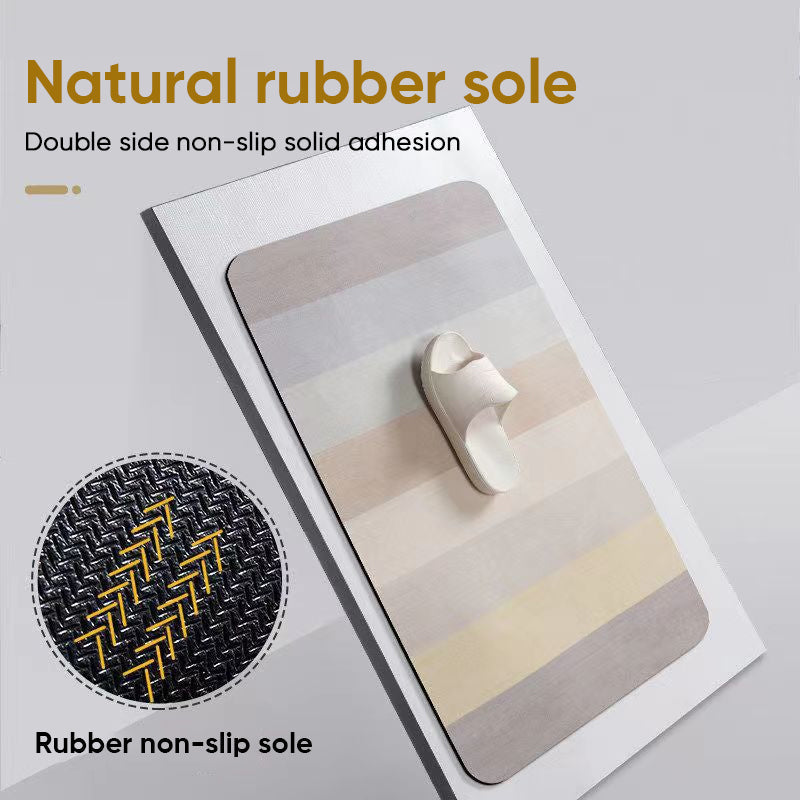 Non-Slip Absorbent Striped Floor Mat, Quick-Drying Bathroom Balcony Rug | Stornfield