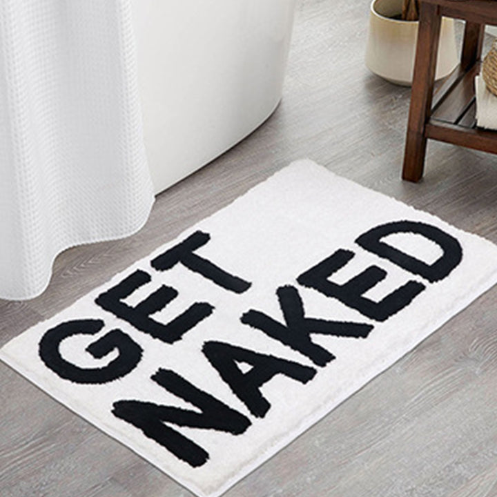 Stornfield | Feblilac Get Naked White Bathroom Mat, 50x80cm Bathroom Rug, Water Absorbent Plush Mat, Non-Slip Toilet Mat, Artificial Bathroom Mats, Best Bath Mats