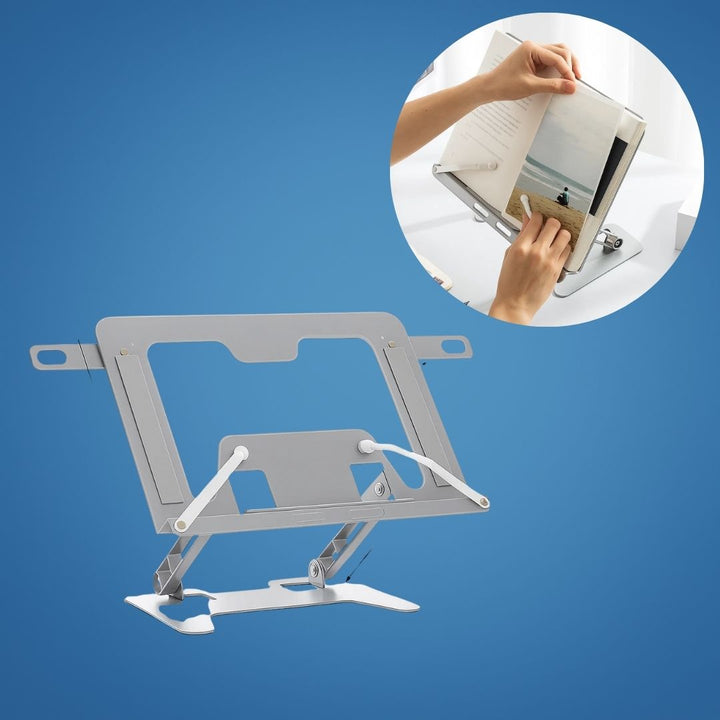ReadEase | Adjustable Reading Stand – Ergonomic Neck Relief – Compact Foldable Design – For Comfort at Home, Office, and Stornfield Desk