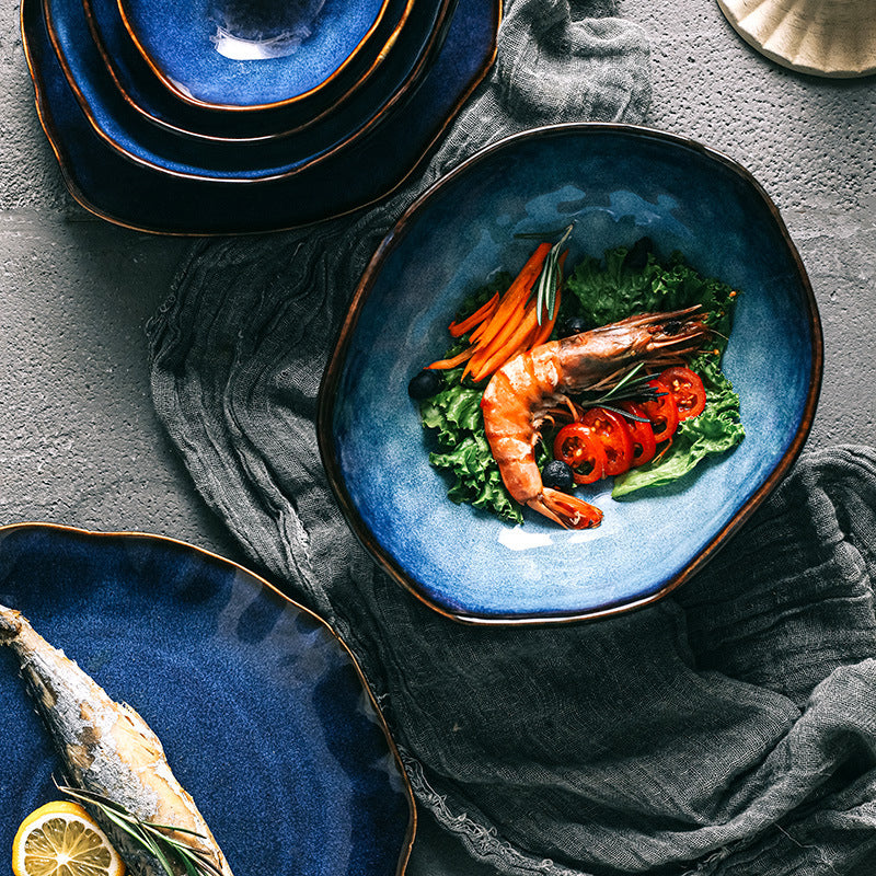 Ocean Waves Deep Blue Plate | Stornfield