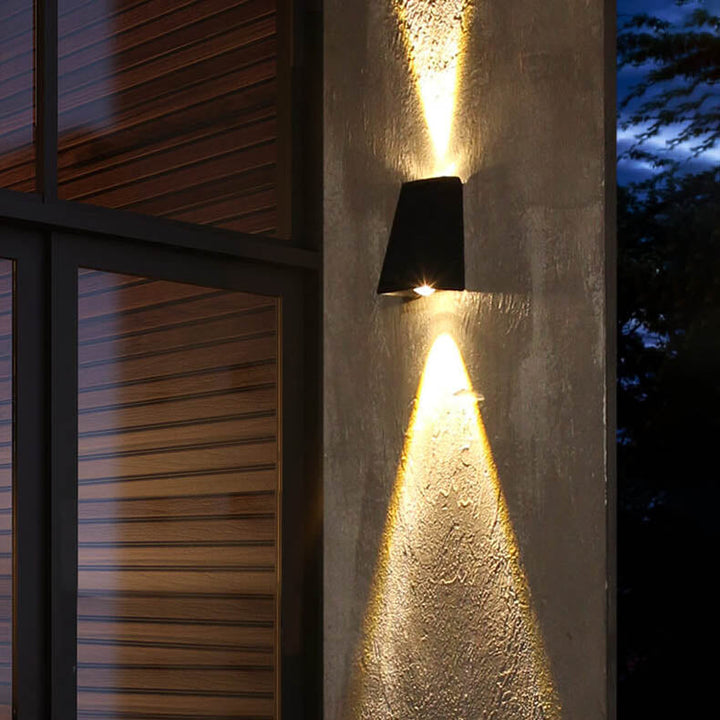 Simple Solar Trapezoid Outdoor Waterproof Up and Down Lights LED Wall Sconce Lamp | Stornfield