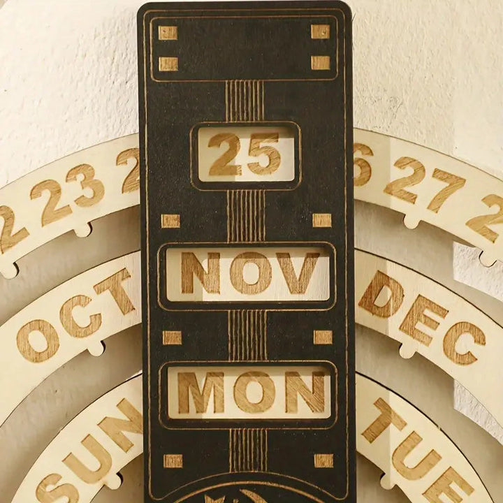 Wood Rotating Circular Perpetual Calendar | Stornfield