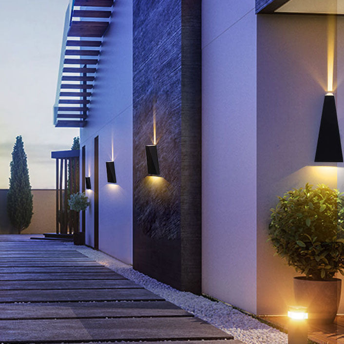 Simple Trapezoidal Outdoor Waterproof LED 2-Light Wall Sconce Lamp | Stornfield