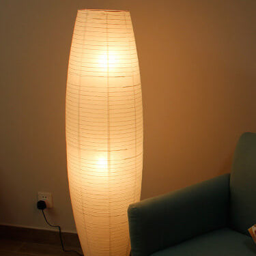 Modern floor lamp with double lampshade – LumiTwins design lamp 137 cm high | Stornfield