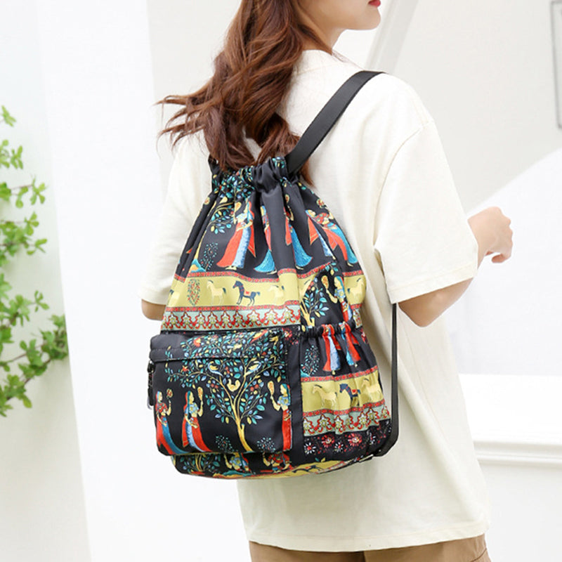 Drawstring shoulder bag in ethnic style | Stornfield