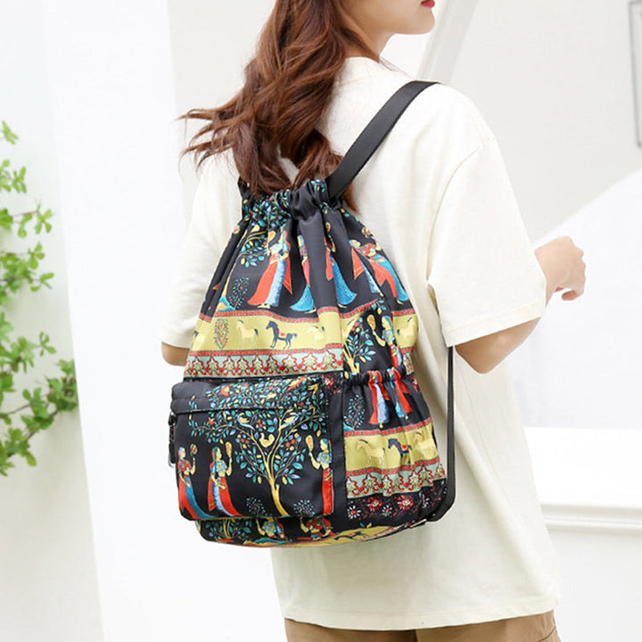 Drawstring shoulder bag in ethnic style | Stornfield