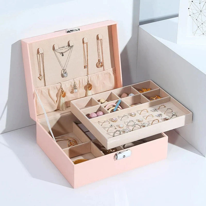 Premium Leather Double Layer Stornfield Jewelry Box