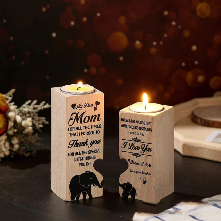 Smile A Lot More - Wooden Candle Holder with Candle Gift for Your Loved Ones | Stornfield