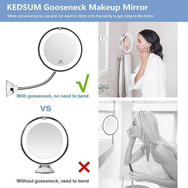 Stornfield | 10x Magnifying LED Lighted Makeup Mirror