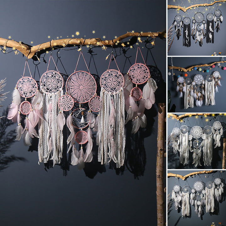Dreamcatcher moon and stars hang above the bed (5 PCS) Stornfield