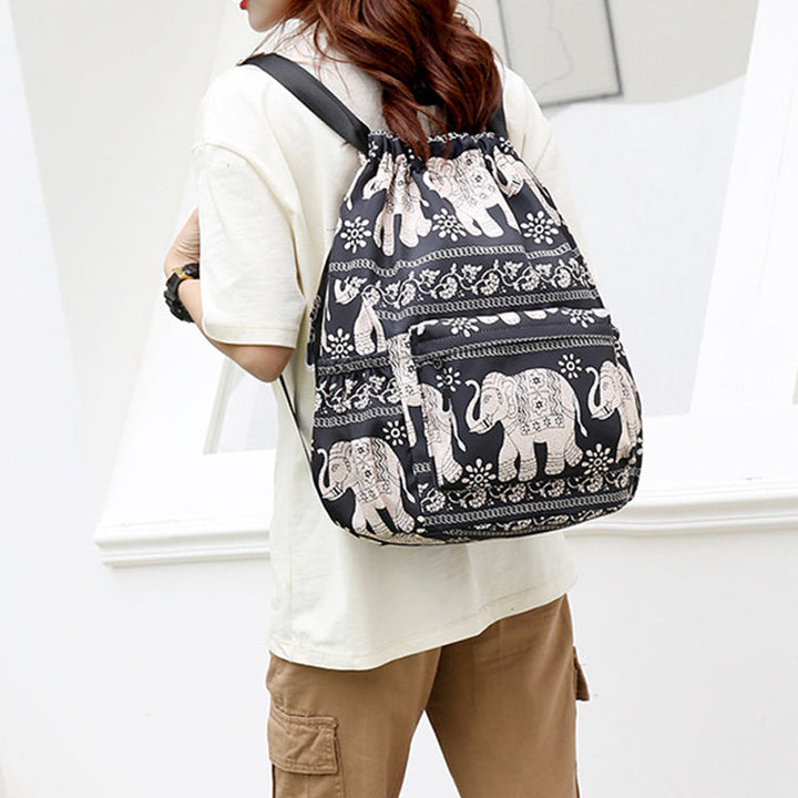Drawstring shoulder bag in ethnic style | Stornfield