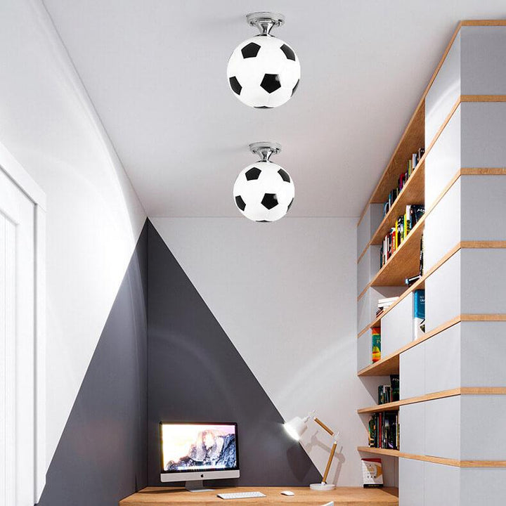 Stornfield | SportLume Creative Ceiling Light | Basketball & Football Design | Semi-Flush Mount | Glass Lamp