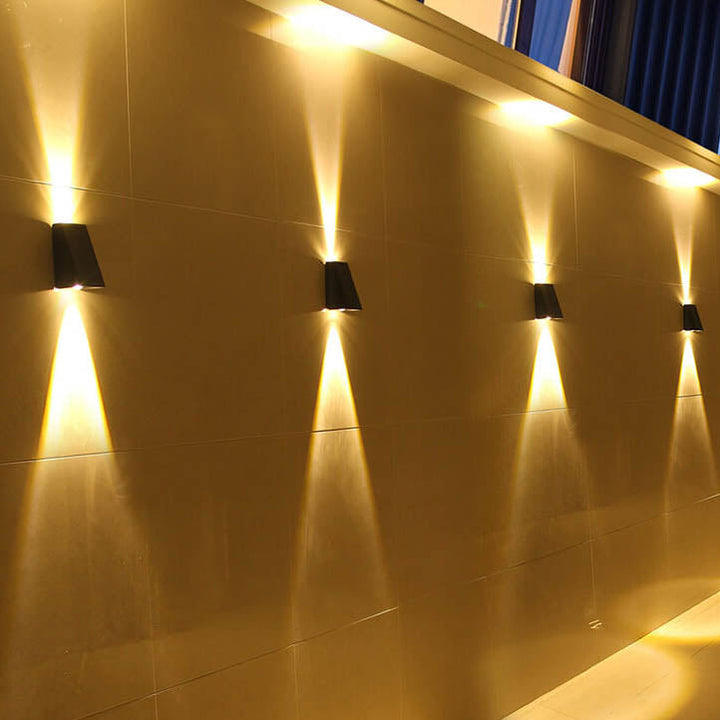 Simple Solar Trapezoid Outdoor Waterproof Up and Down Lights LED Wall Sconce Lamp | Stornfield