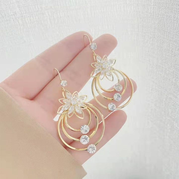 Crystal Lotus Three-Ring Earrings Stornfield