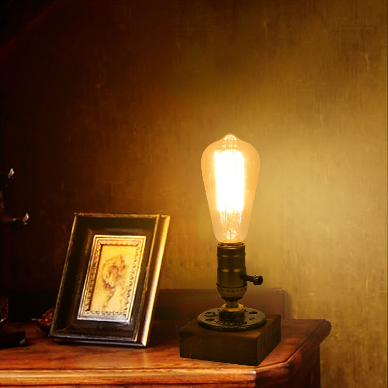 Stornfield | Industrial Vintage Iron 1-Light Bulb Table Lamp