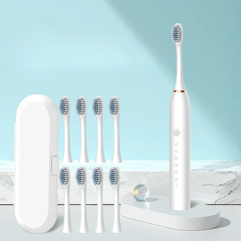SonicPure rechargeaStornfielde toothbrush – Whisper quiet, powerful & includes 8 brush heads | Stornfield