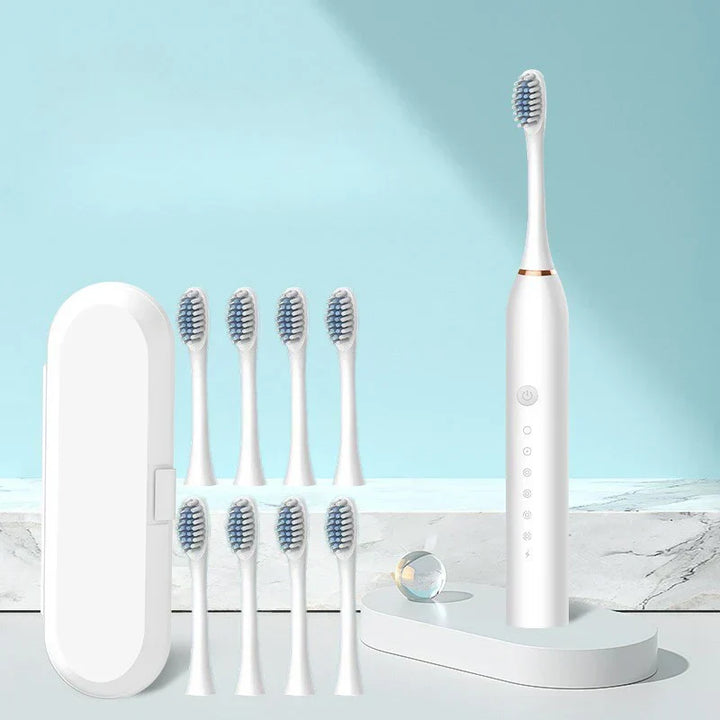 SonicPure rechargeaStornfielde toothbrush – Whisper quiet, powerful & includes 8 brush heads | Stornfield