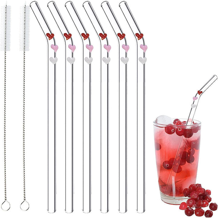 6 PCS Reusable Stained Glass Straws with Cleaning Brush | Stornfield