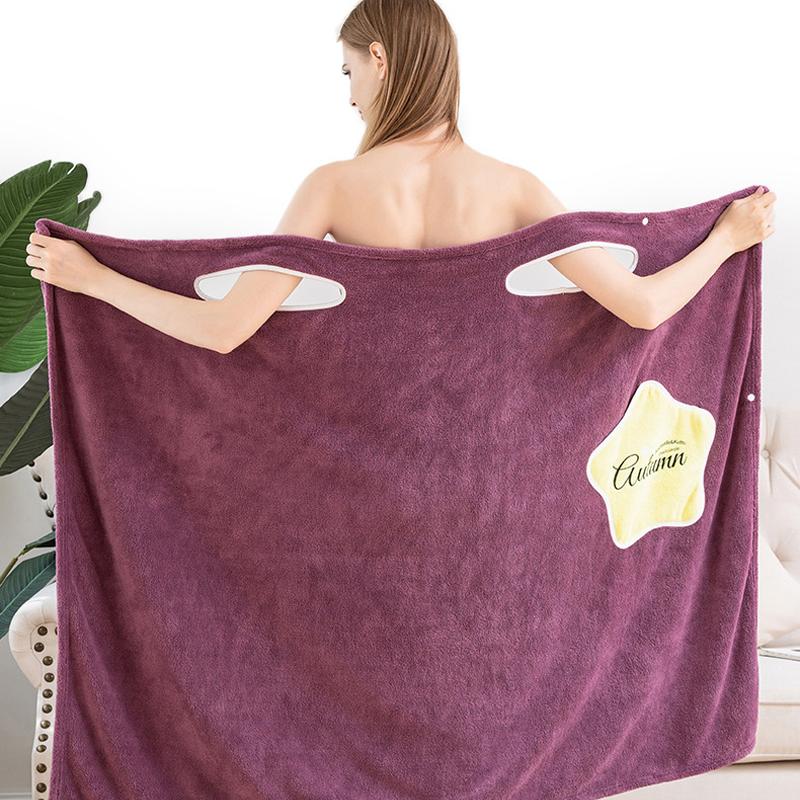 Women Quick Dry Wearable Microfiber plush Bathrobes | Stornfield