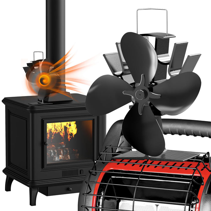 4 Blade Stove and Log Burner Fan for Wood/Fireplace | Stornfield