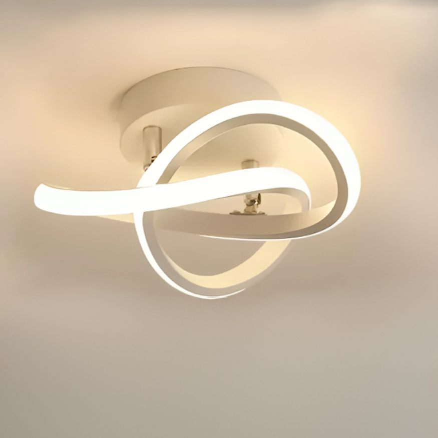 Modern LED Ceiling Lamp 18W | Creative Design with 2 Rings | Energy-Efficient Lighting for Living Room & Office 24 cm | Stornfield