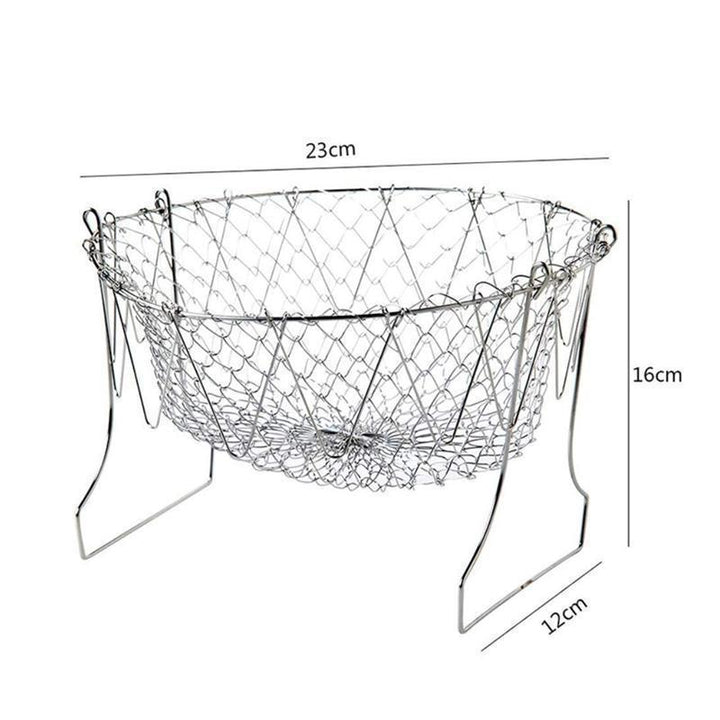 Foldable stainless steel frying basket | Stornfield