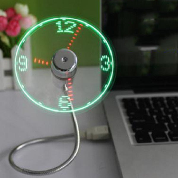 Flexible & Customizable LED USB Soft Fan with a Hidden Clock Face | Stornfield