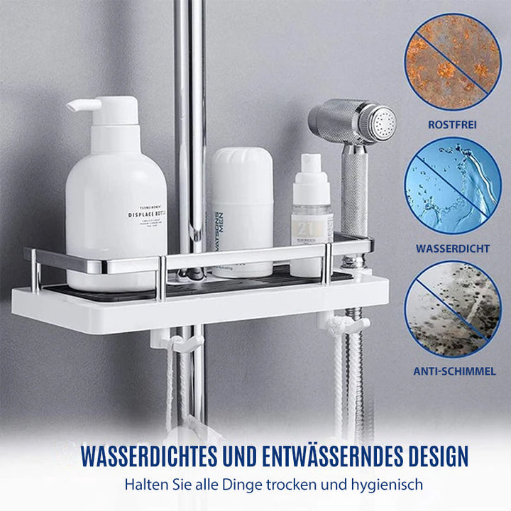 Shower rod storage shelf | Stornfield