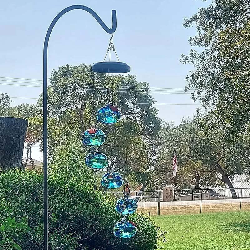 ChimeFeeder Hand Blown Glass Hummingbird Feeder with Stornfield Chime