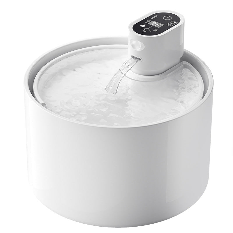 Wireless ceramic drinking fountain with motion sensor