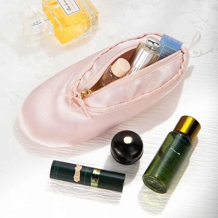 Personalized Pink Ballet Shoe Style Makeup Bag | Stornfield