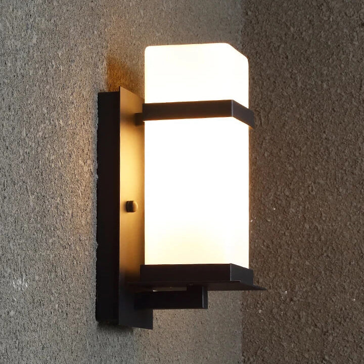 Modern Chinese Square Outdoor Waterproof 1-Light Wall Sconce Lamp | Stornfield