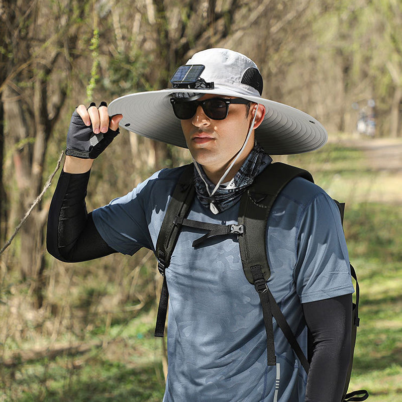 Solar & USB Charging Fan Outdoor Fishing Hat | Stornfield