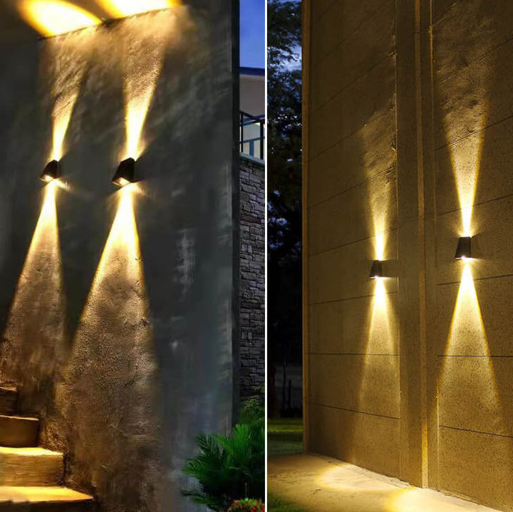 Simple Solar Trapezoid Outdoor Waterproof Up and Down Lights LED Wall Sconce Lamp | Stornfield