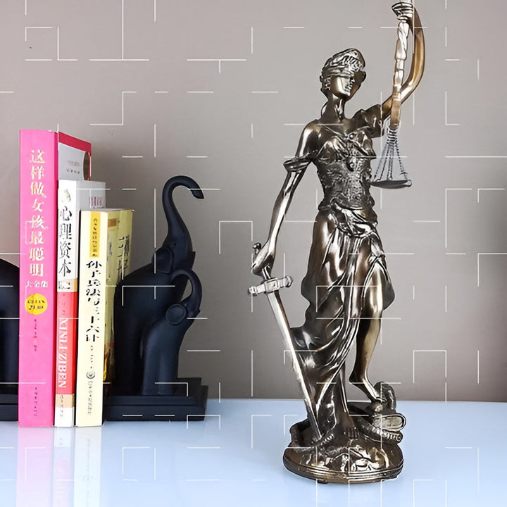 Statue of the Goddess of Justice – An elegant decorative sculpture of Justitia | Stornfield