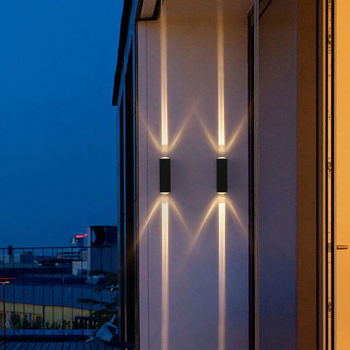 Modern Aluminum Lens Outdoor Patio Double-headed LED Wall Sconce Lamp | Stornfield