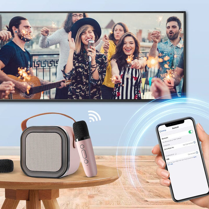 Mini Karaoke Machine with wireless microphones | Stornfield