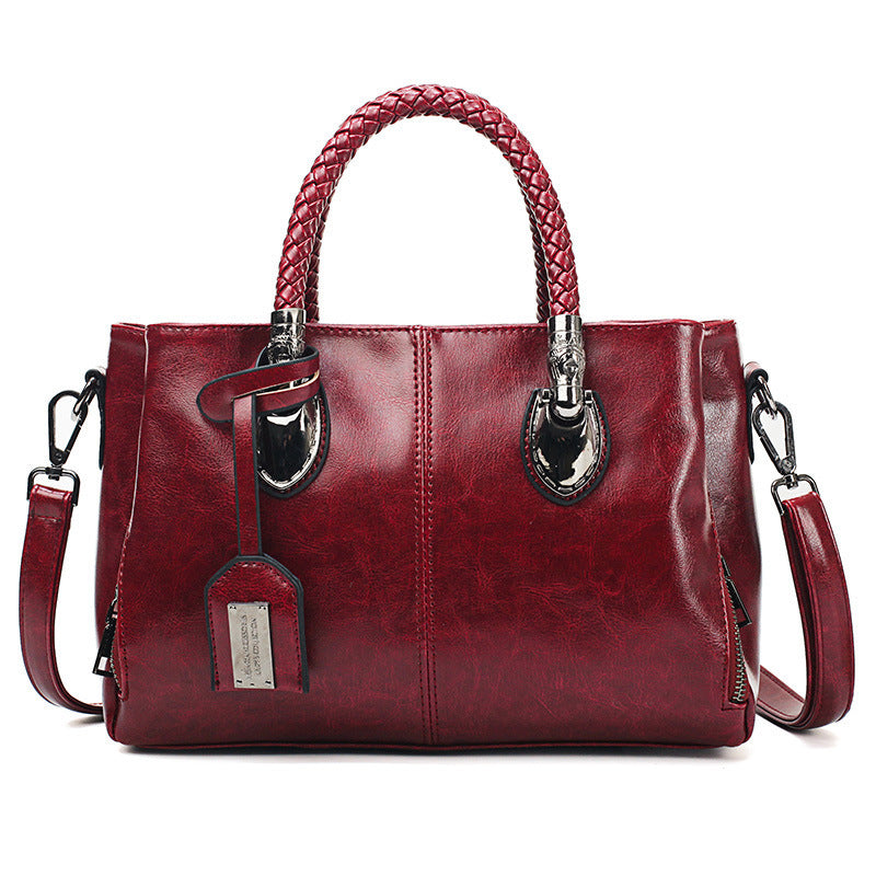 Stornfield | New Boston Oil Waxed Leather Handbags, Large Soft Leather Tote Bag