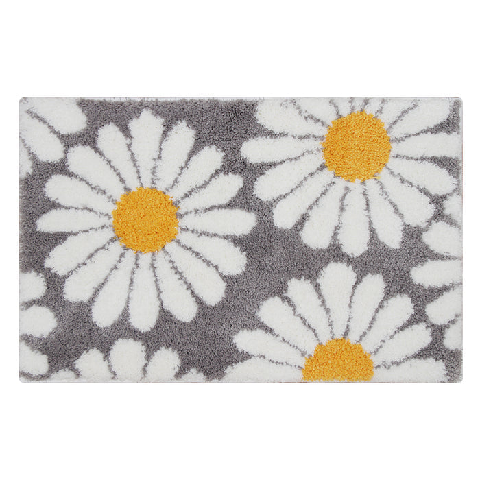 Stornfield | Feblilac Sweet Daisy Bath Mat, Purple Flower Bathroom Mat