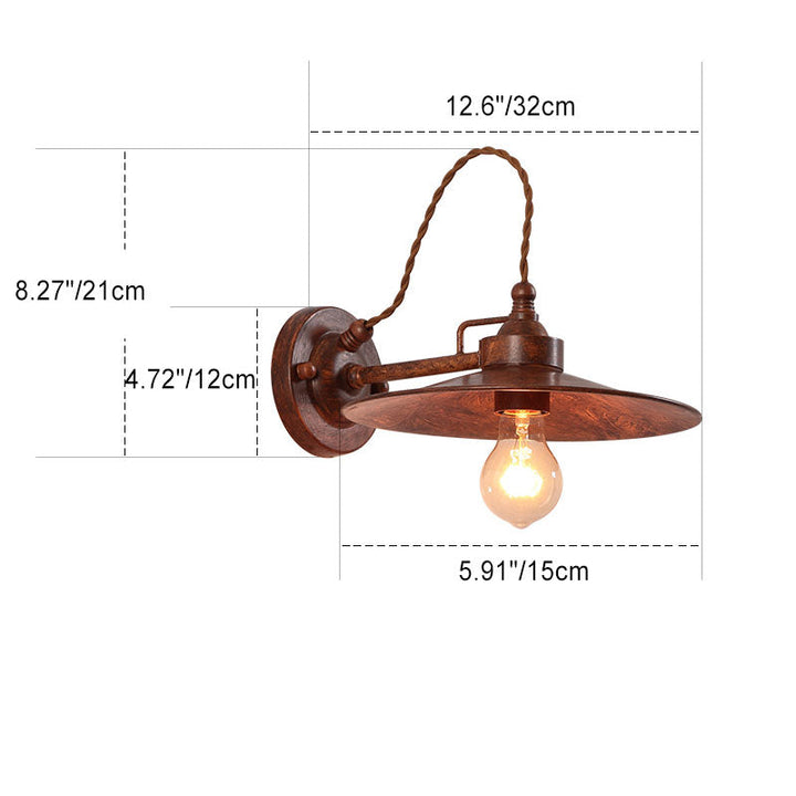 Contemporary Industrial Waterproof Metal Plate Bowl 1-Light Wall Sconce Lamp For Outdoor Patio | Stornfield