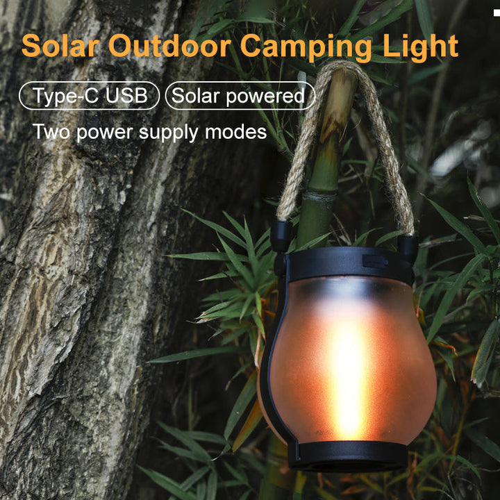 Stornfield | Solar Outdoor Hemp Rope Flame Lamp