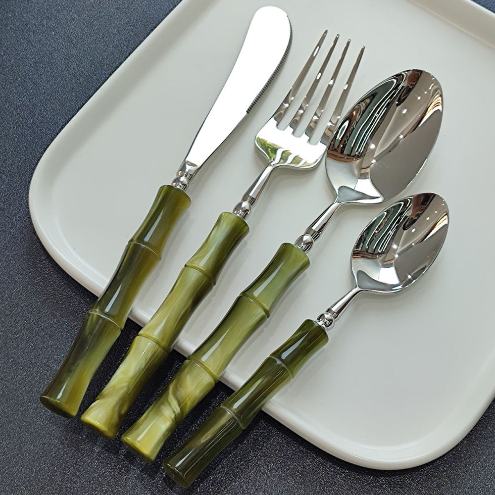Zen Green Bamboo Cutlery Set | Stornfield