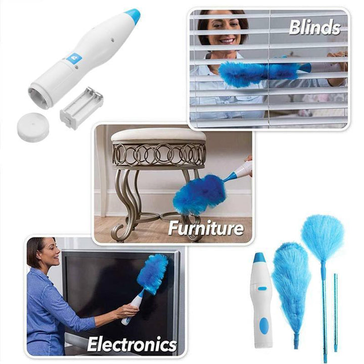 360° Rotatable Electric Spin Duster Motorized Dust Wand with 2 Brushes | Stornfield