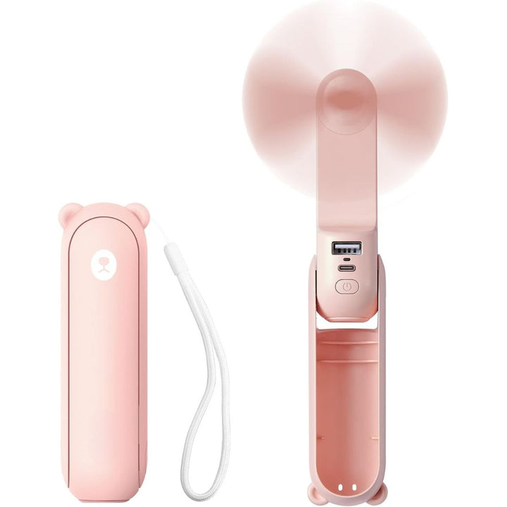 3 In 1 Handheld Mini Fan | USB Rechargeable, Foldable Design & Ideal for Travel, Camping, and Outdoor Activities | Stornfield