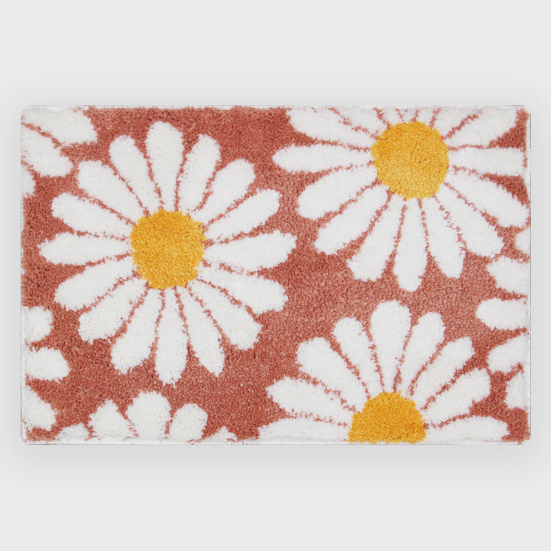 Stornfield | Feblilac Sweet Daisy Bath Mat, Purple Flower Bathroom Mat