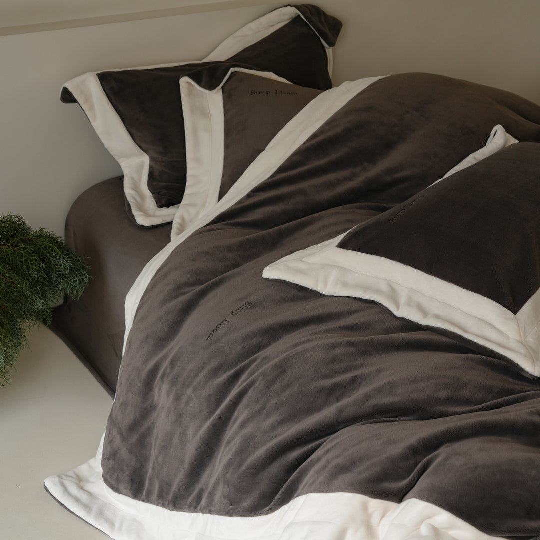 Milk fiber fleece duvet cover set, extra warm